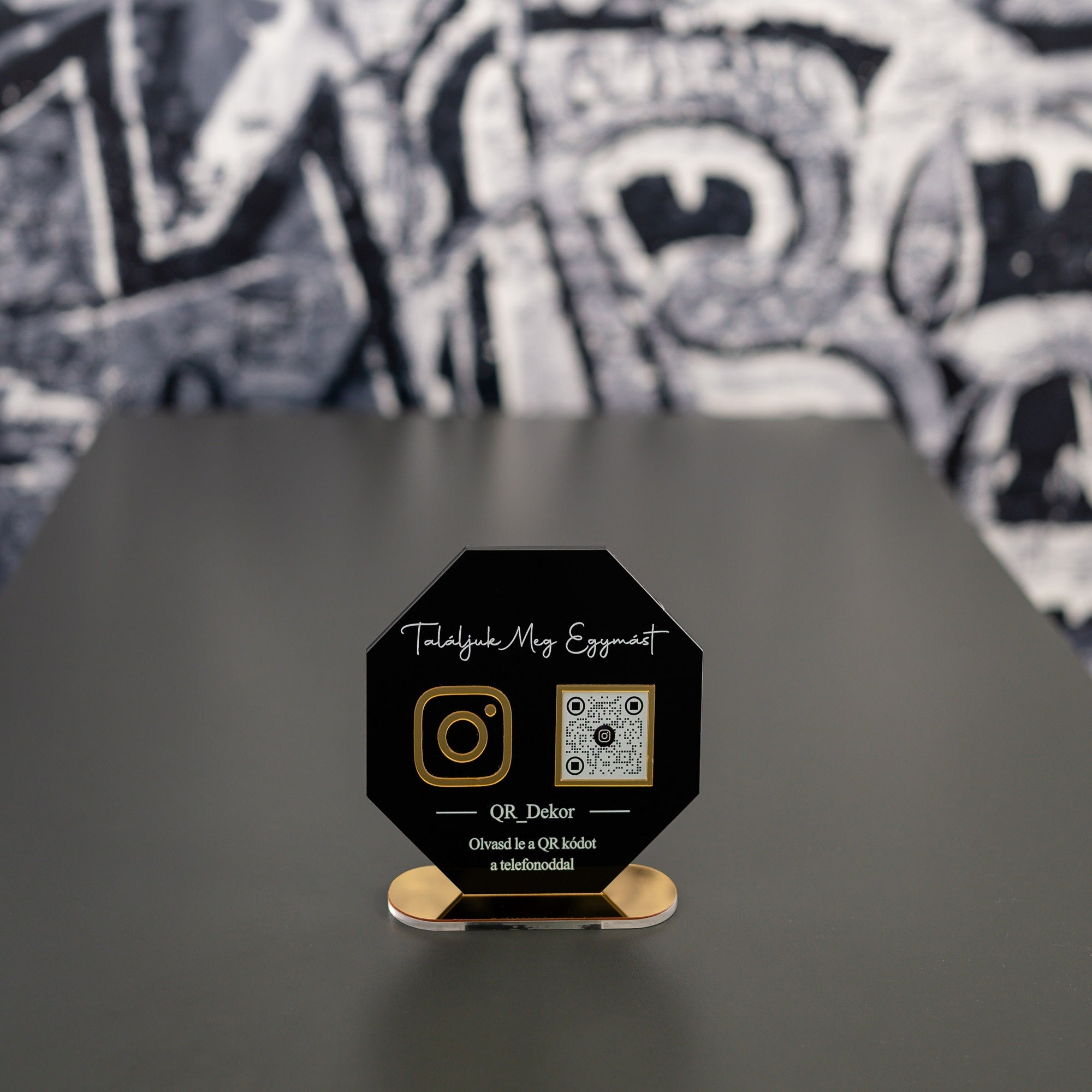 Instagram QR tábla Fekete