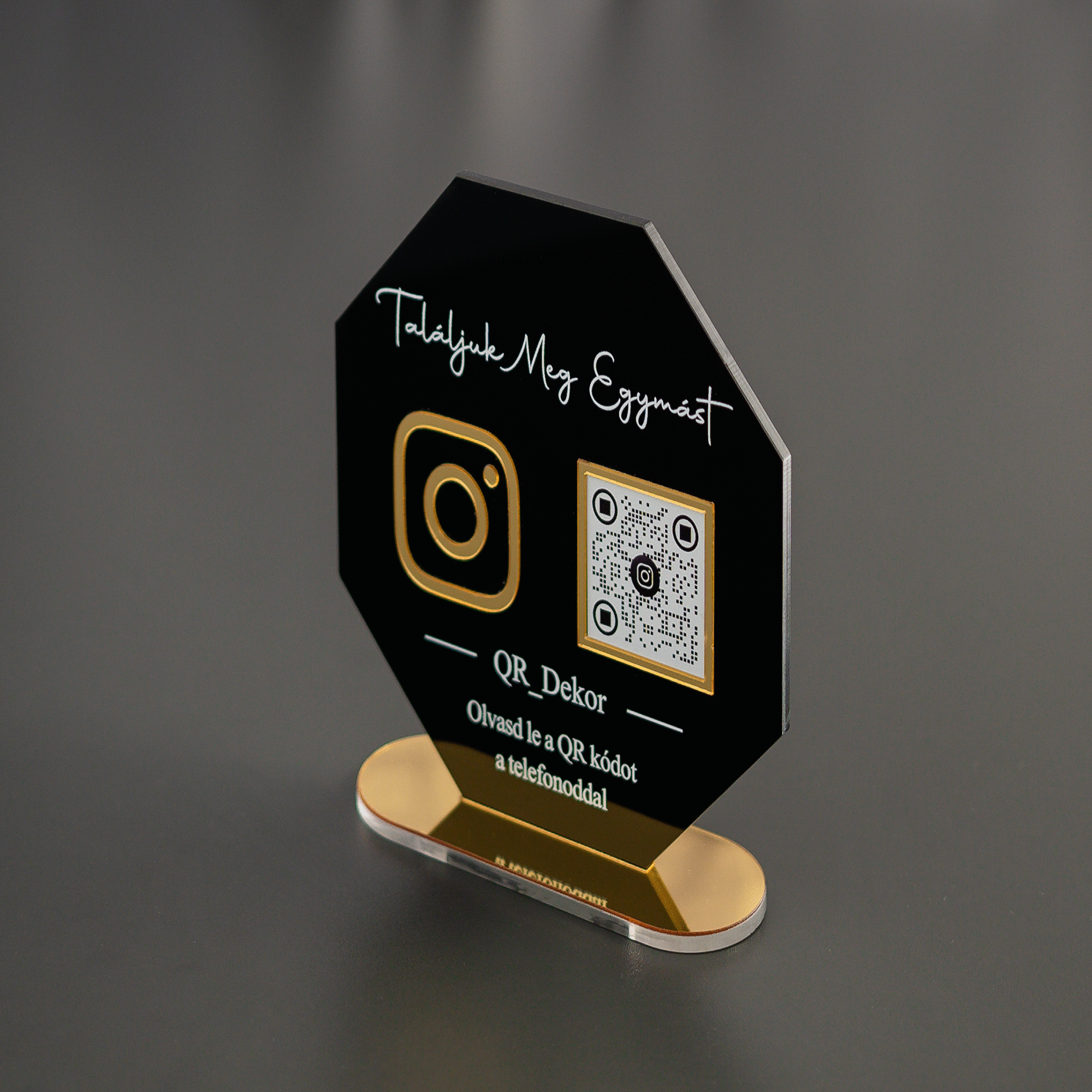 Instagram QR tábla Fekete