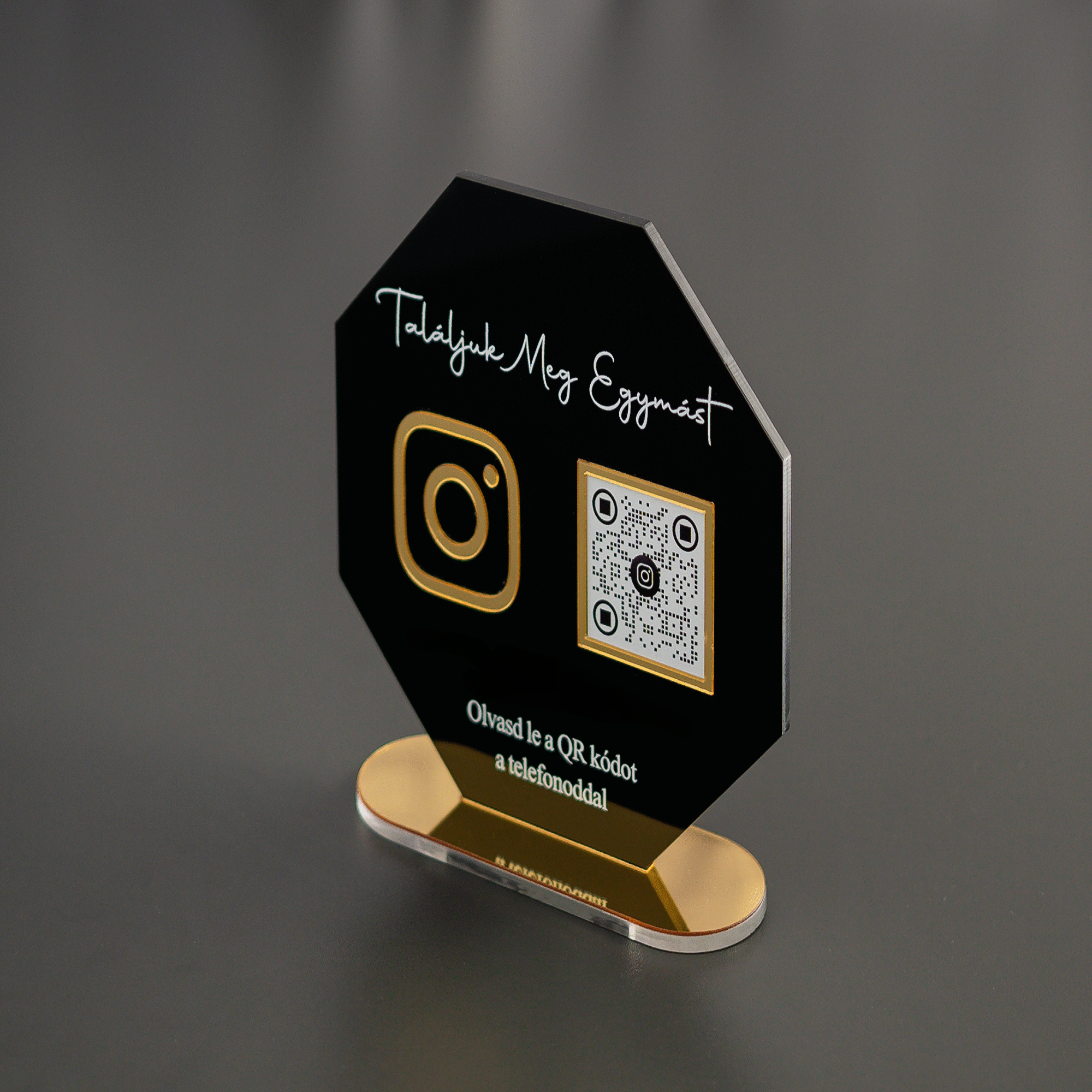 Instagram QR tábla Fekete