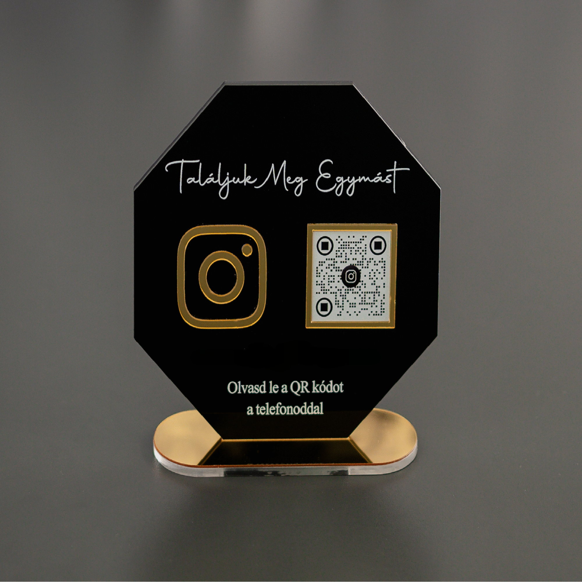 Instagram QR tábla Fekete