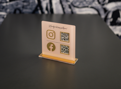 Instagram Facebook Qr Tábla Arany