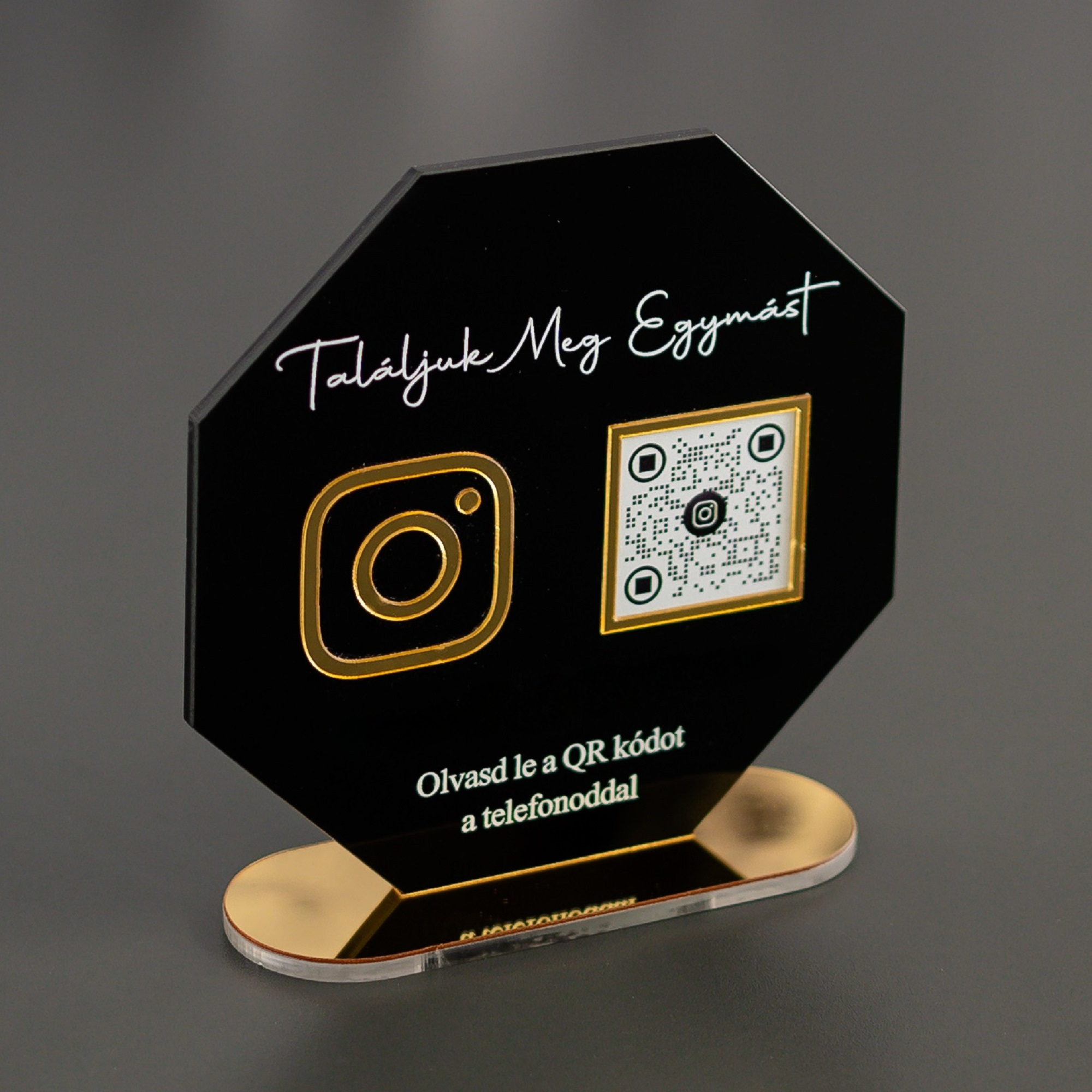 Instagram QR tábla Fekete