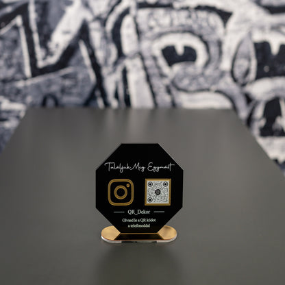 Instagram QR tábla Fekete