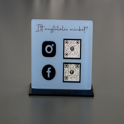 Instagram Facebook QR tábla Kék