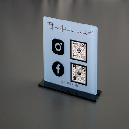 Instagram Facebook QR tábla Kék