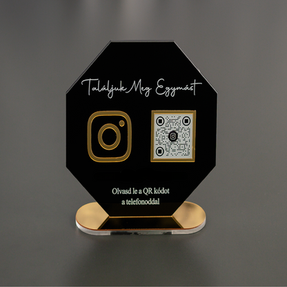 Instagram QR tábla Fekete